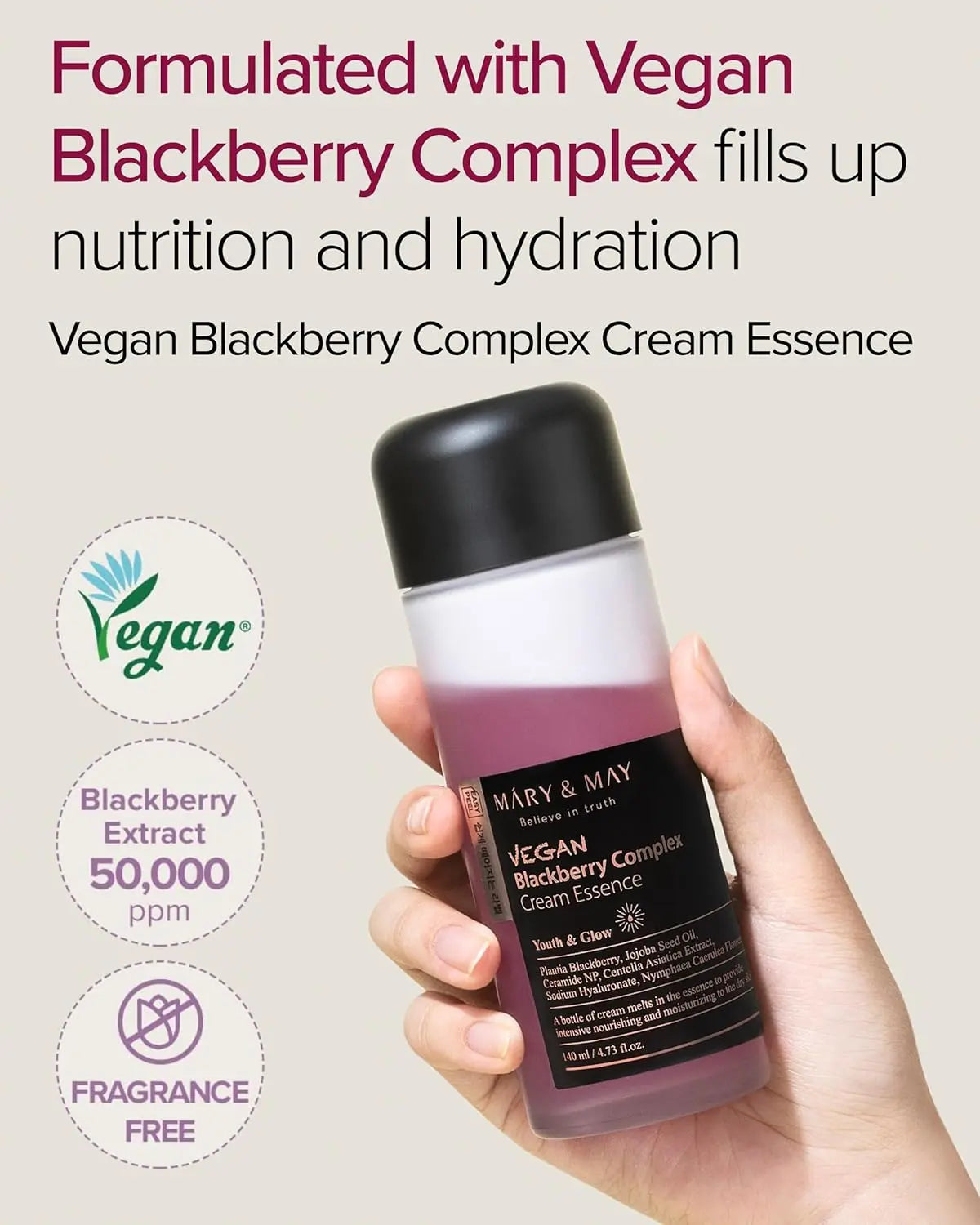 MARY & MAY Vegan Blackberry Complex Cream Essence -140ml