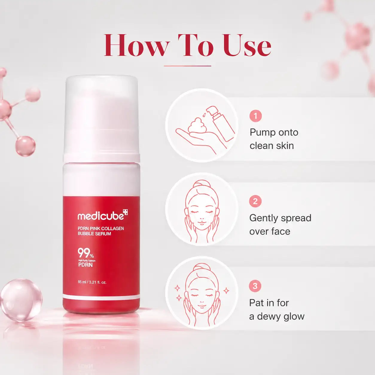 Medicube PDRN Pink Collagen Bubble Serum 95ml
