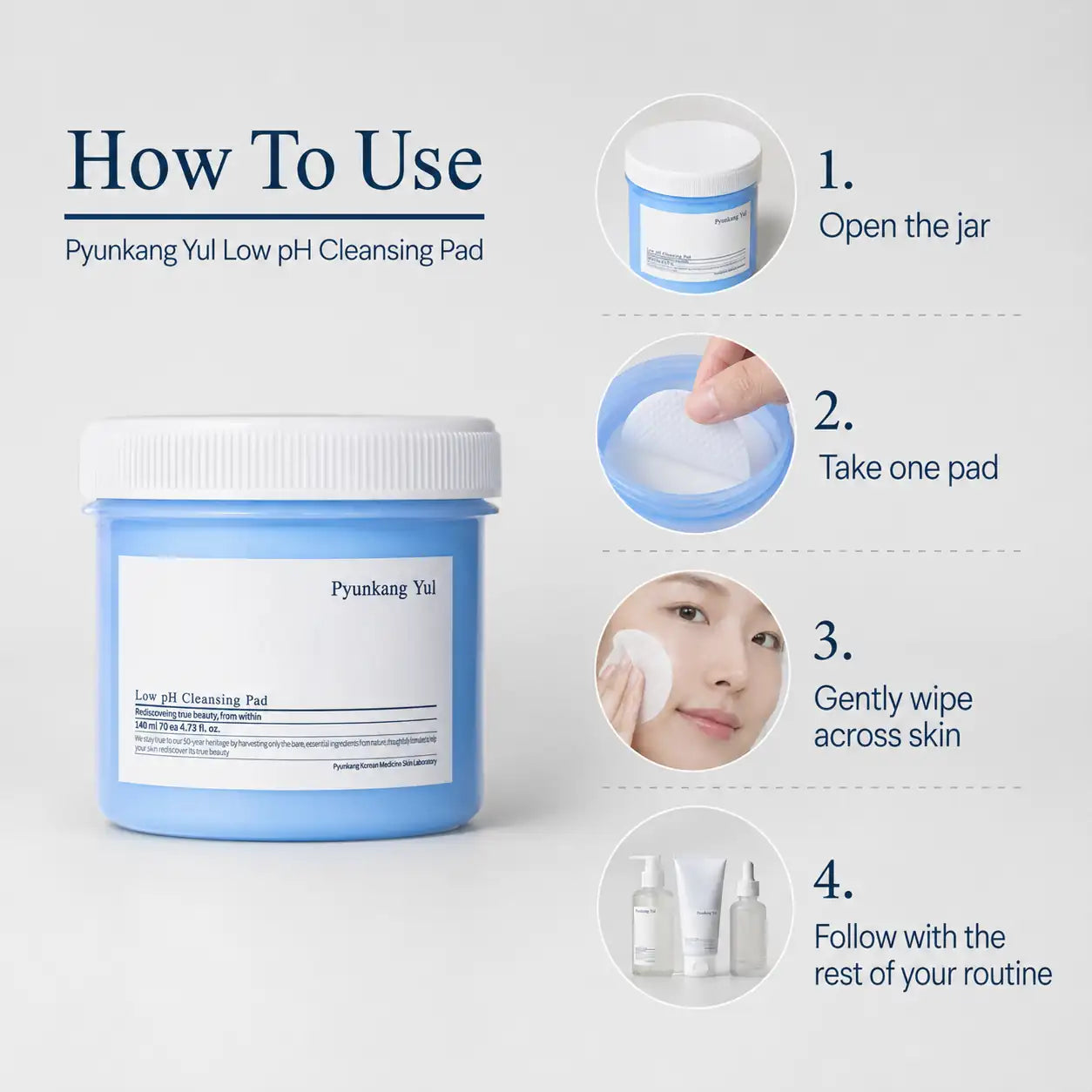 Pyunkang Yul Low pH Cleansing Pad 140ml 70ea