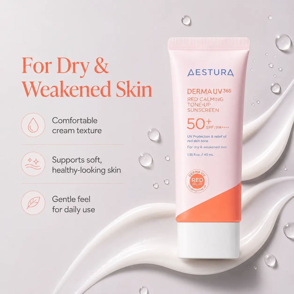 AESTURA Derma UV365 Red Calming Tone Up Sunscreen 40ml