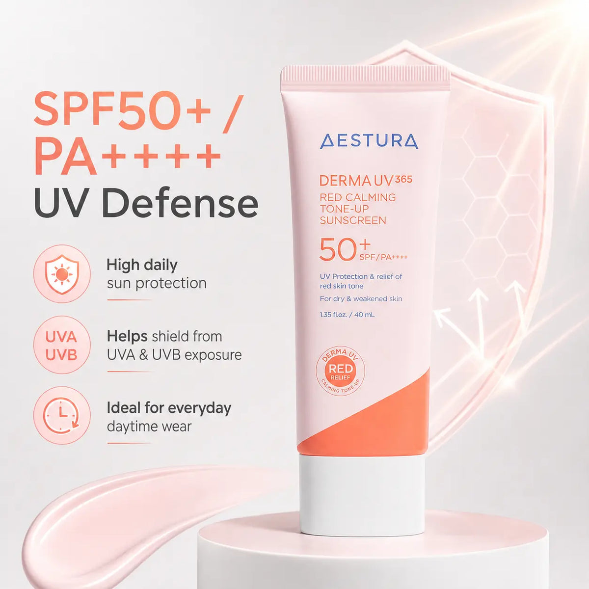 AESTURA Derma UV365 Red Calming Tone Up Sunscreen 40ml