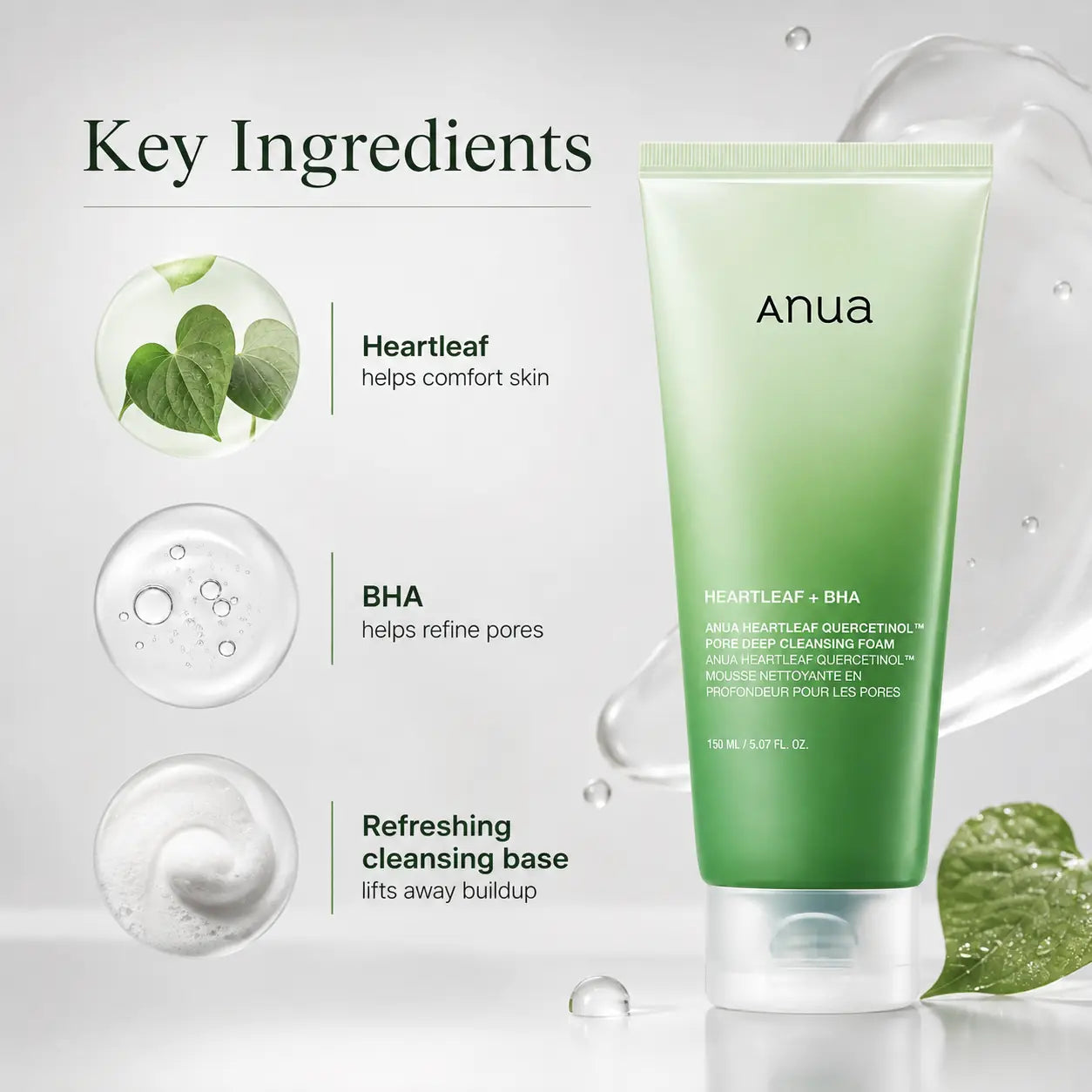 ANUA Heartleaf Quercetinol Pore Deep Cleansing Foam 150ml