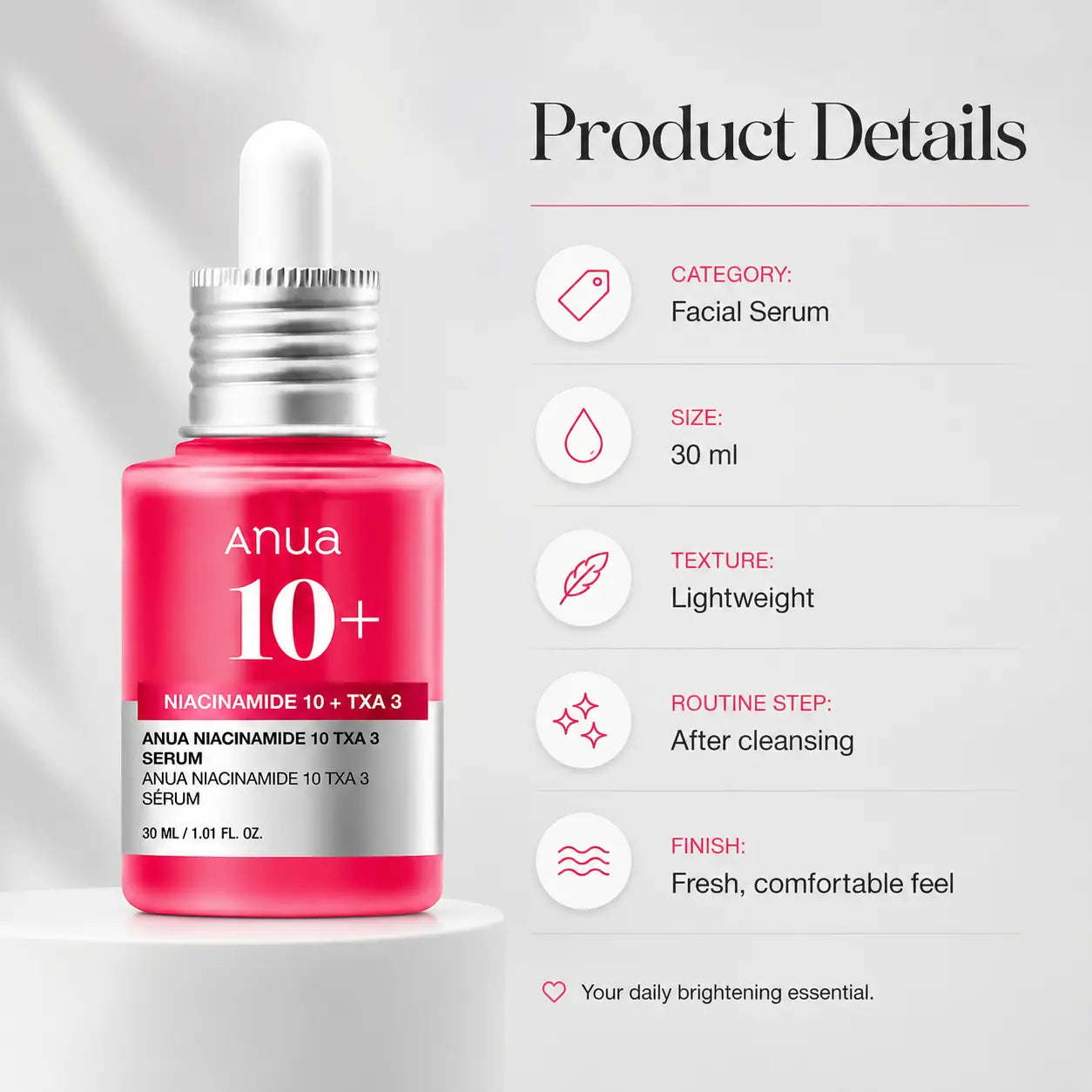 ANUA Niacinamide 10% + TXA 4% Dark Spot Correcting Serum 30ml