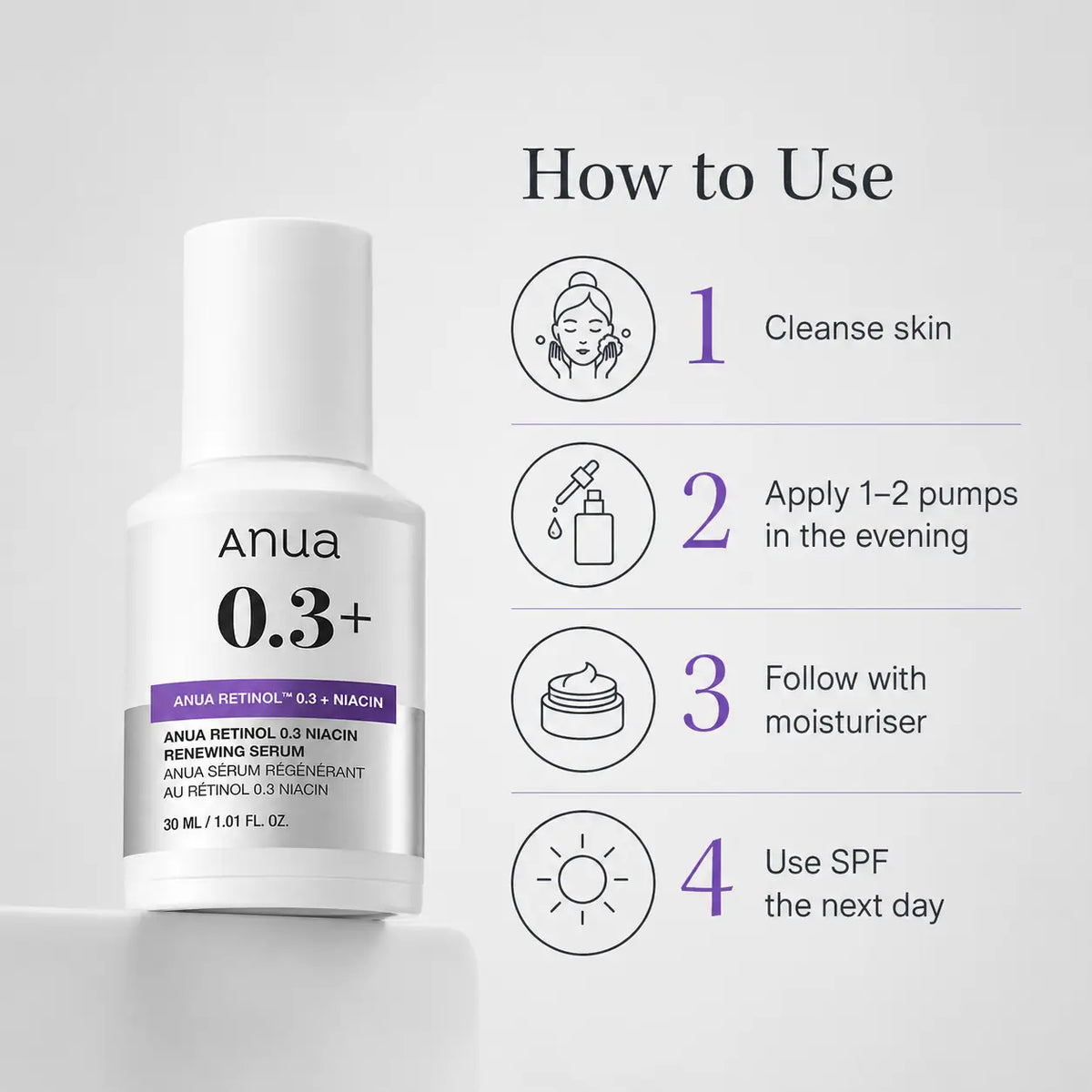 ANUA Nano Retinol 0.3% Niacin Renewing Serum 30ml