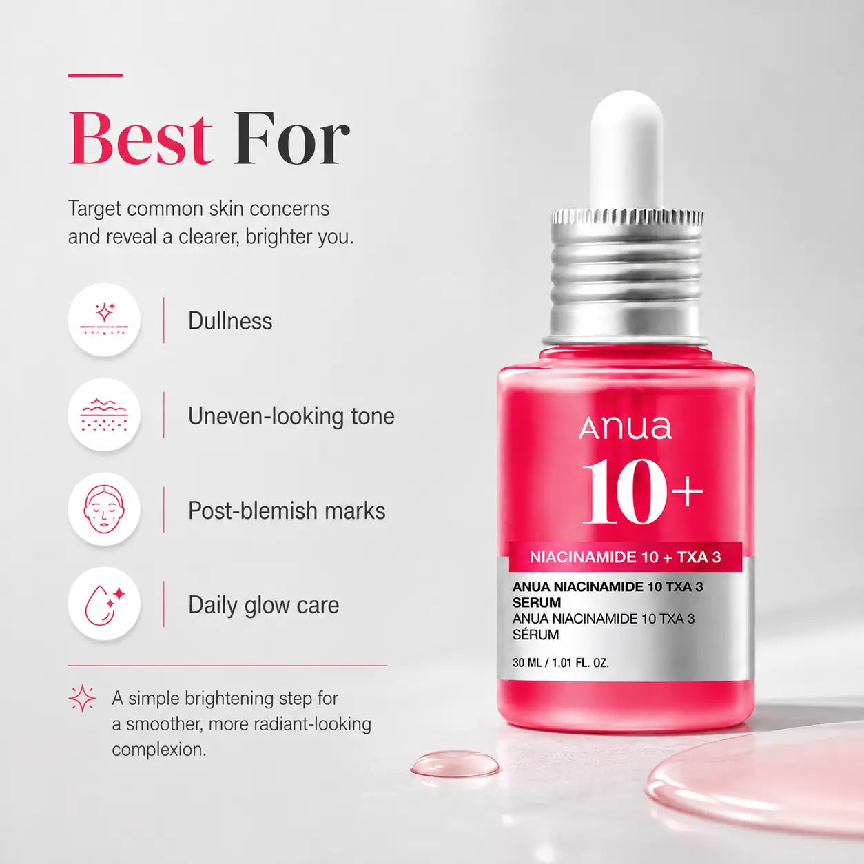 ANUA Niacinamide 10% + TXA 4% Dark Spot Correcting Serum 30ml