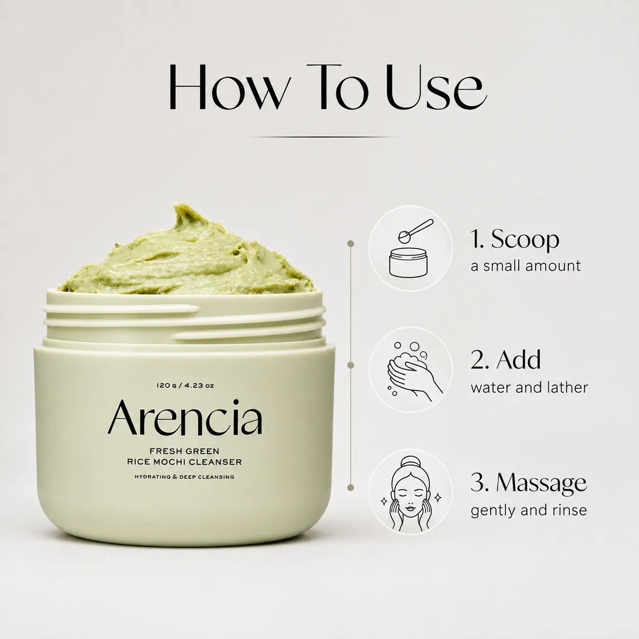 Arencia Fresh Green Rice Mochi Cleanser 120ml