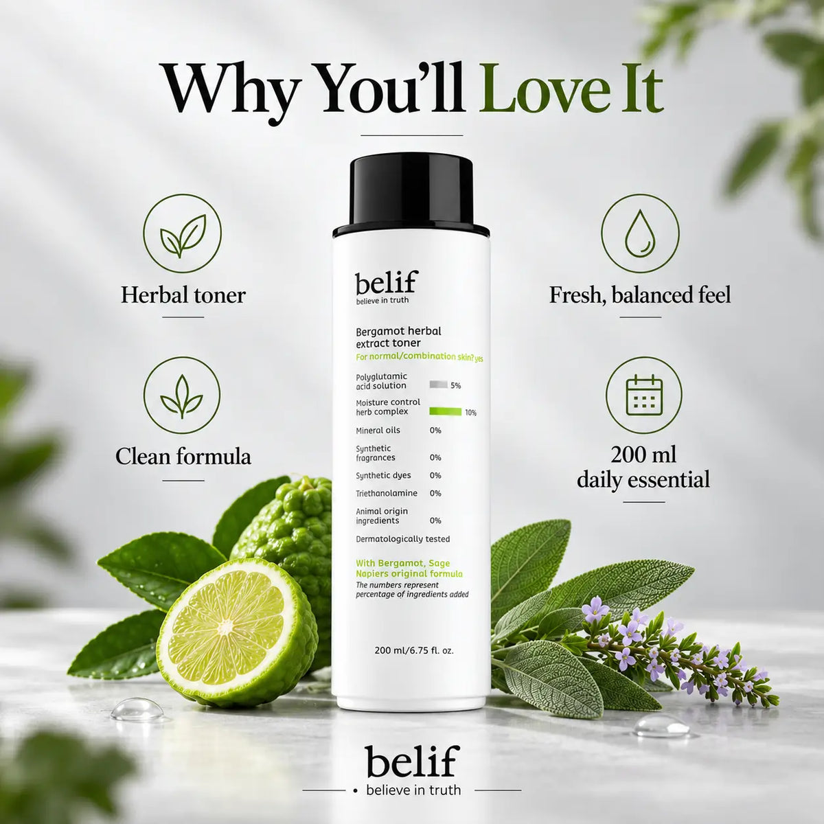 belif Bergamot Herbal Extract Toner 200ml