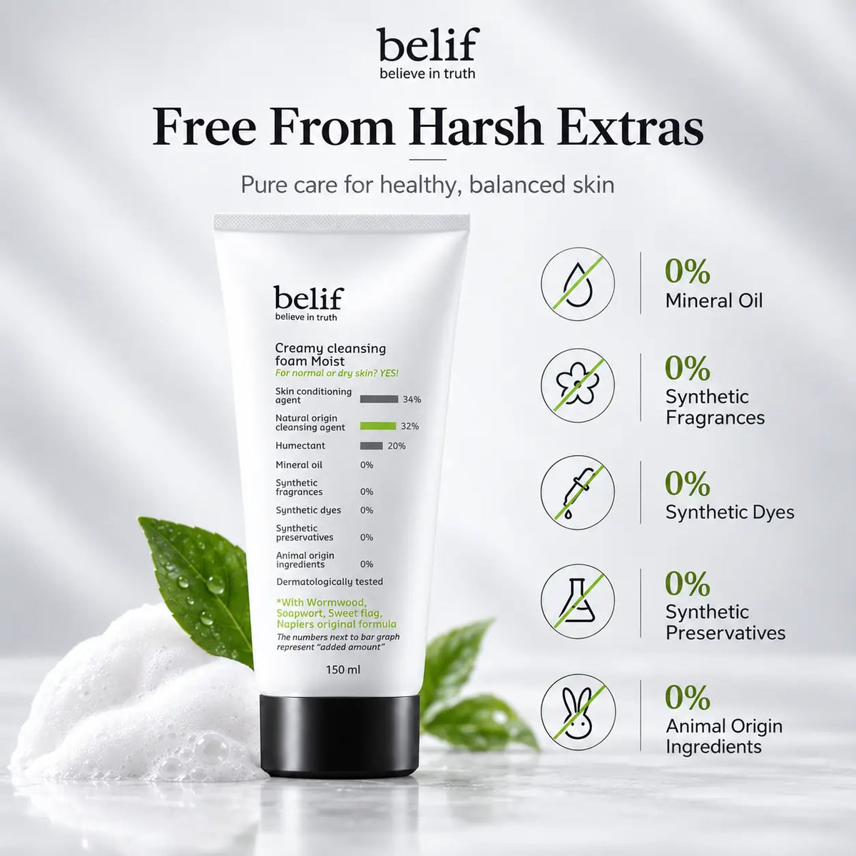 belif Creamy Cleansing Foam Moist 160ml