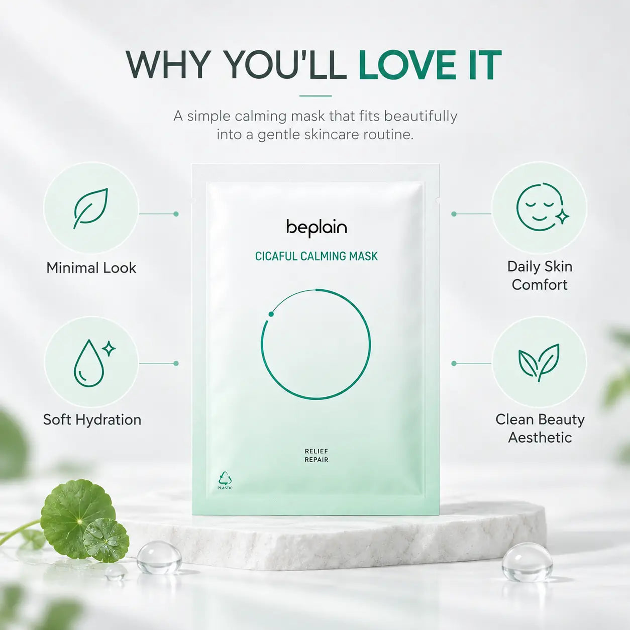beplain Cicaful Calming Mask 10pcs