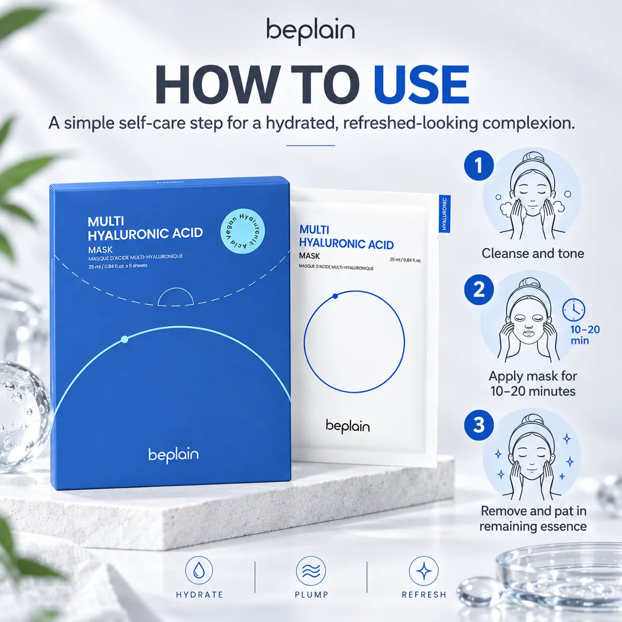 beplain Multi Hyaluronic Acid Mask 5ea