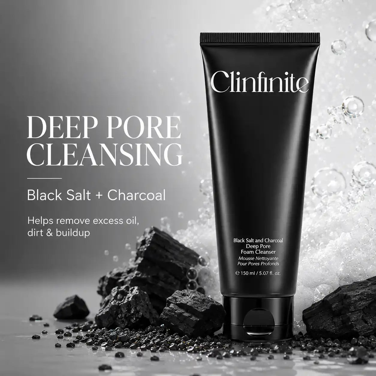 Clinfinite Black Salt Charcoal Deep Pore Cleanser