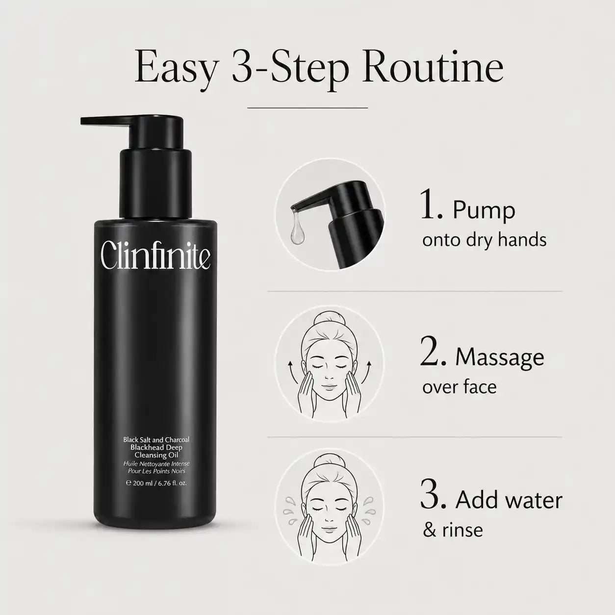 Clinfinite Black Salt Charcoal Deep Cleansing Oil