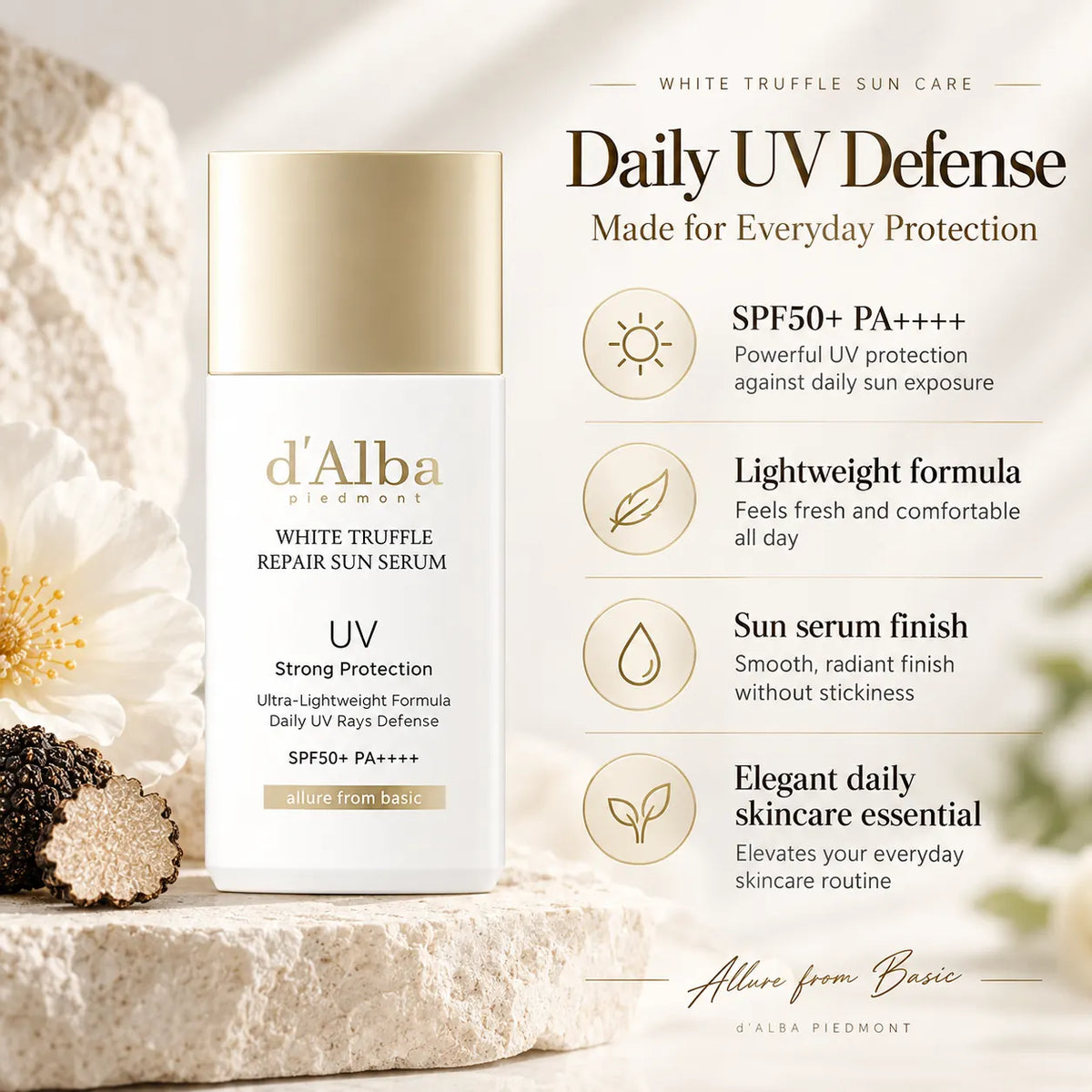 d'Alba White Truffle Repair Sun Serum SPF50+, PA++++ 35ml