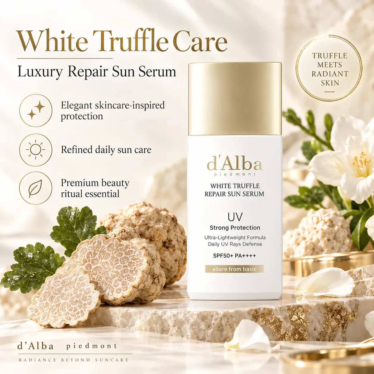 d'Alba White Truffle Repair Sun Serum SPF50+, PA++++ 35ml
