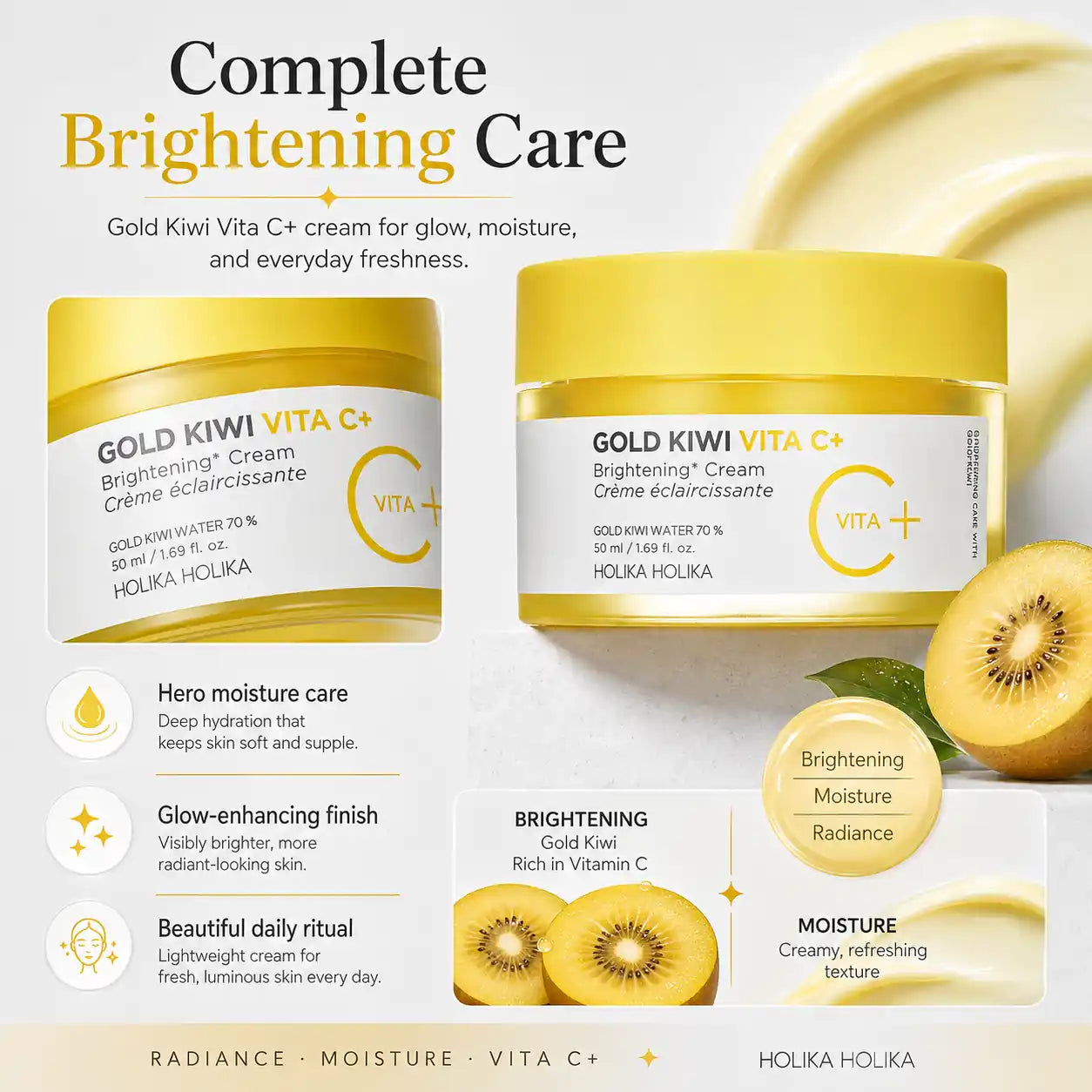 Holika Holika Gold Kiwi Vita C Brightening Cream 50ml