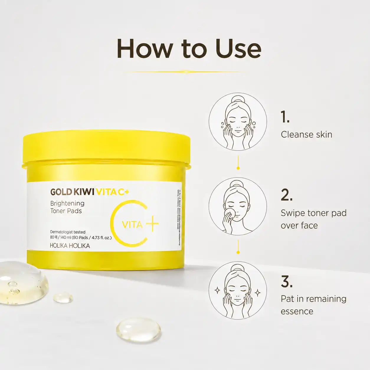 Holika Holika Gold Kiwi Vita C Toner Pads 80pcs