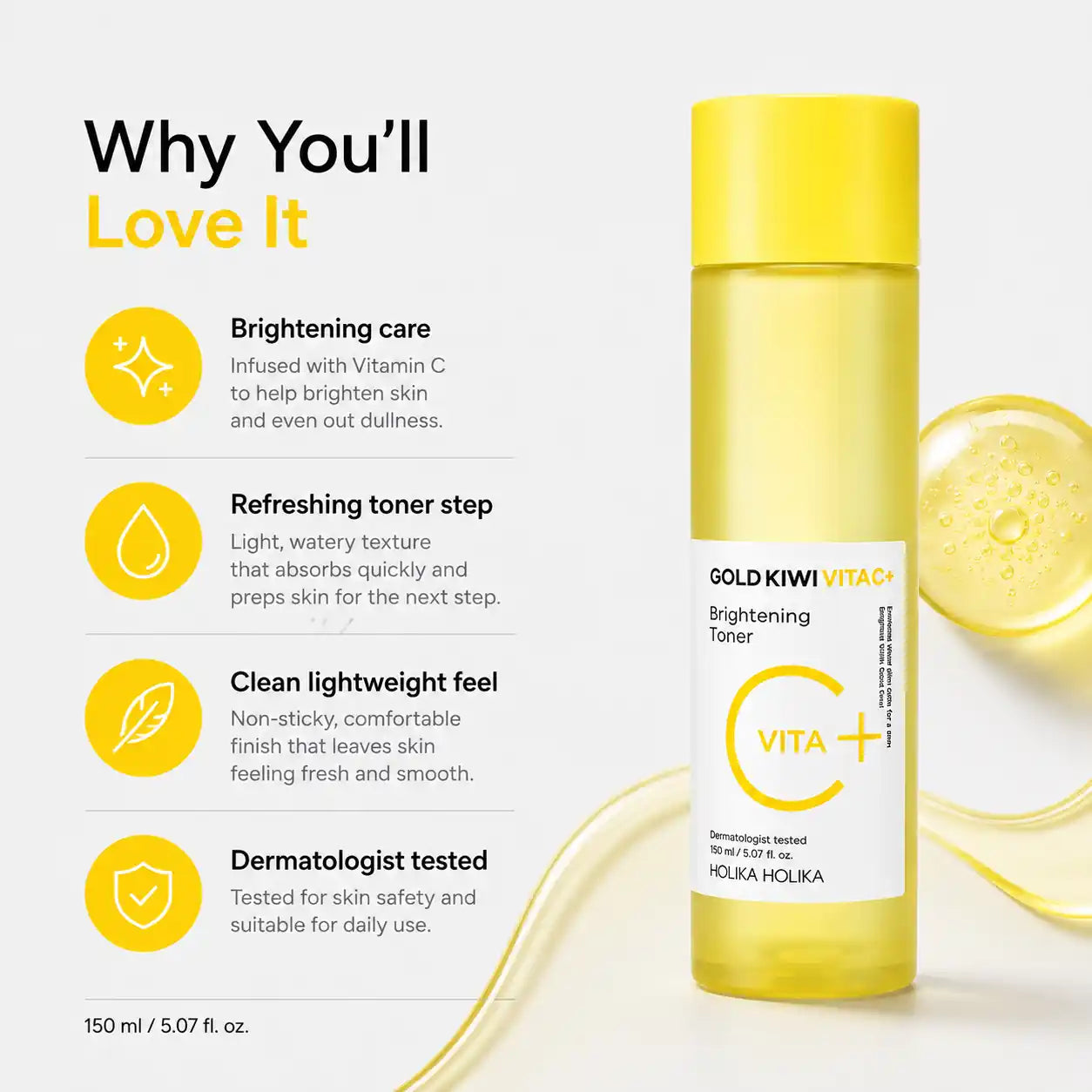Holika Holika Gold Kiwi Vita C Brightening Toner 150ml
