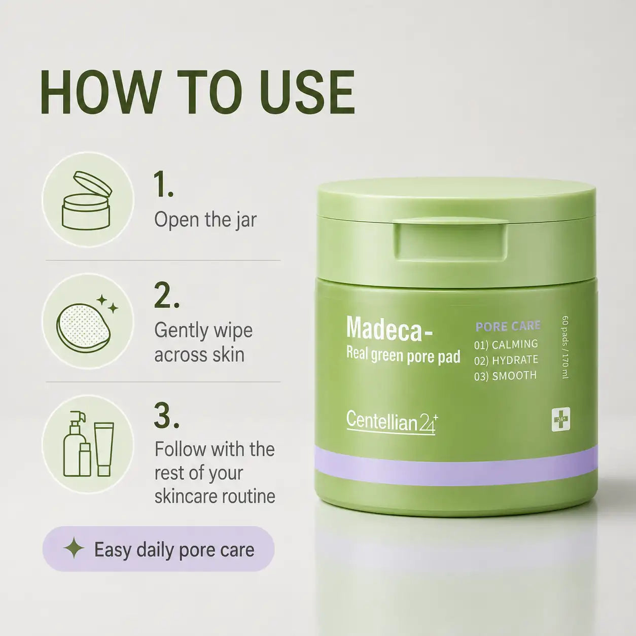 Centellian24 Madeca Real Green Pore Pad 60pcs