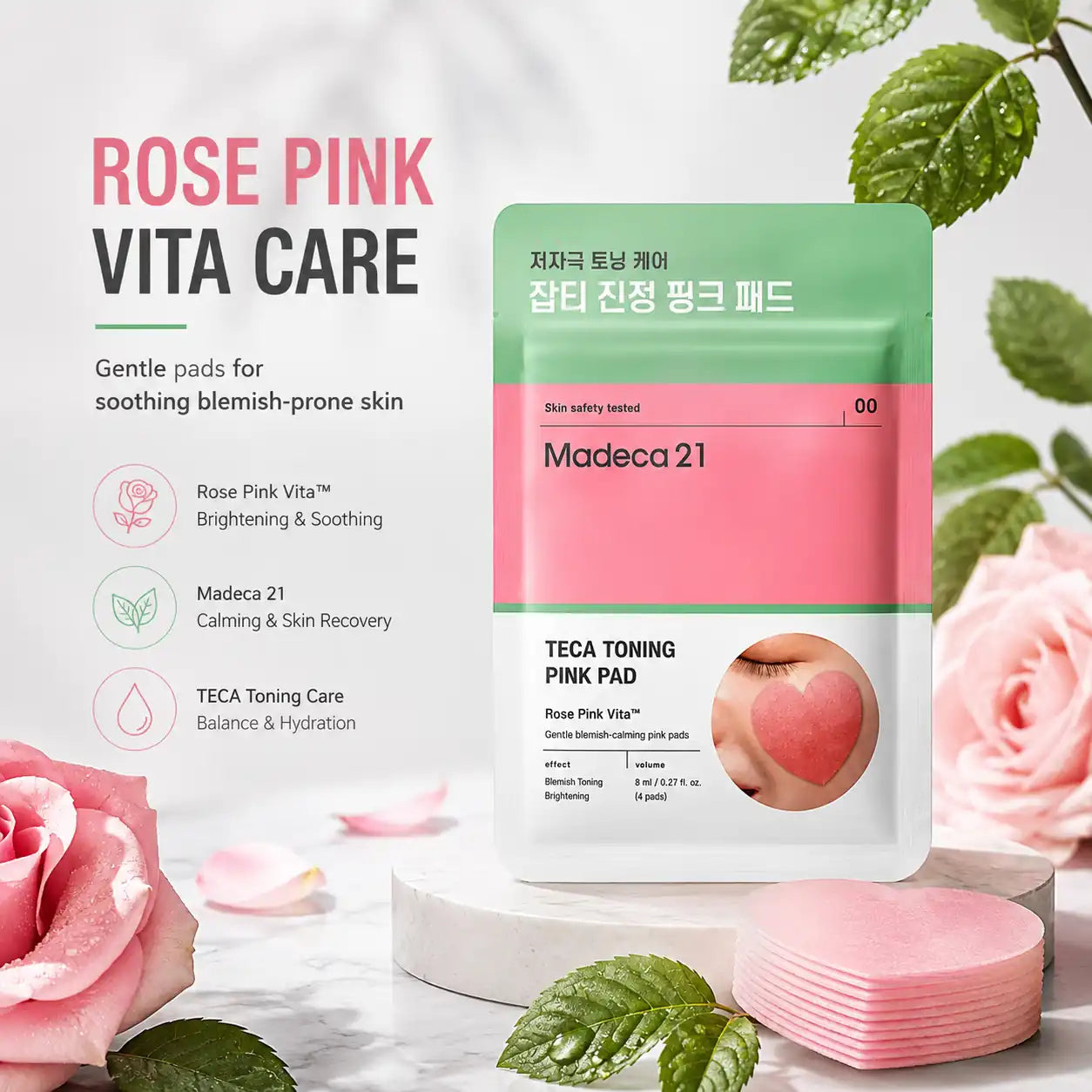 Madeca21 Teca Toning Pink Pad 4ea