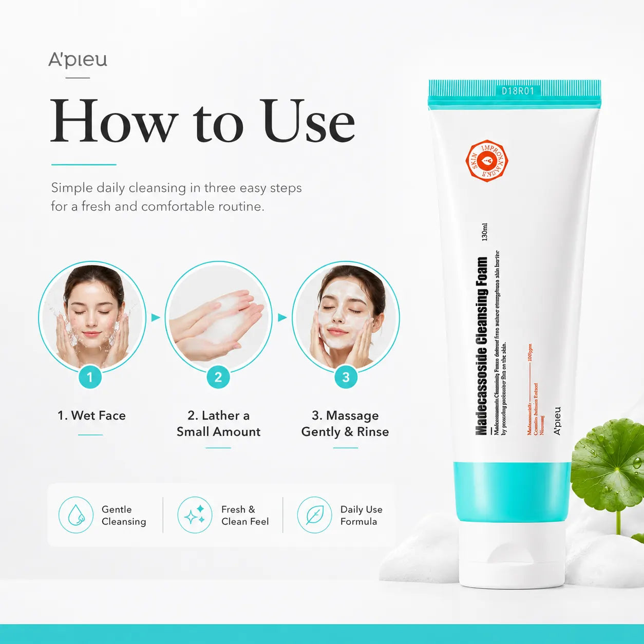 A'pieu Madecassoside Cleansing Foam 130ml