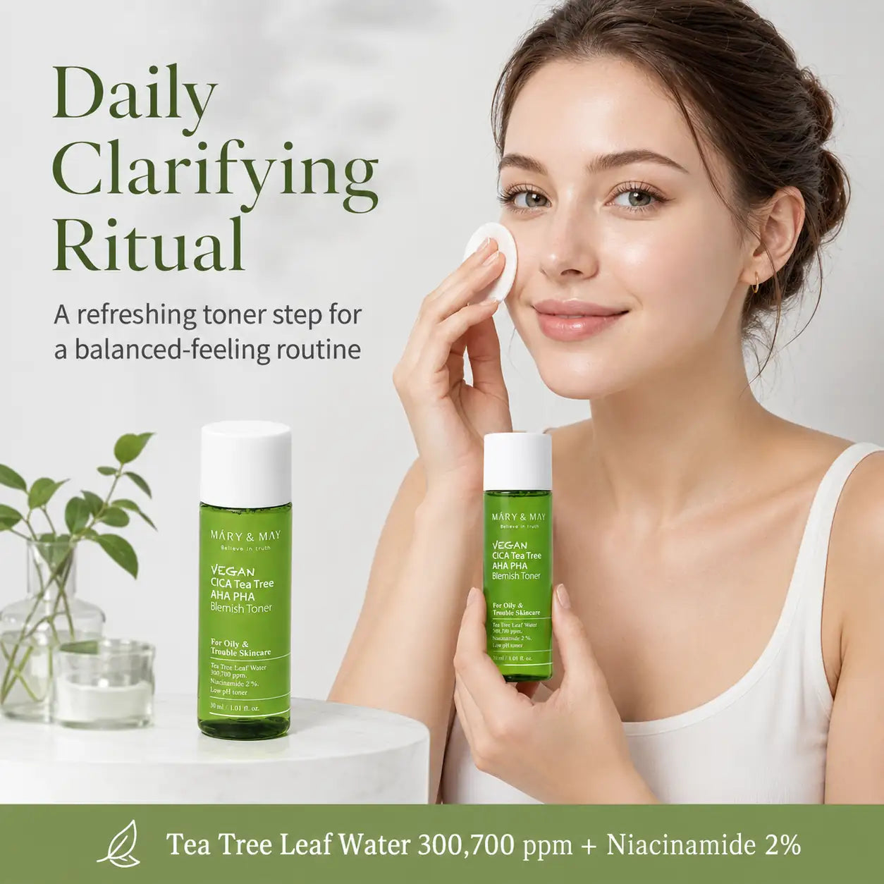 Mary&May Vegan CICA Tea Tree AHA PHA Blemish Toner Miniature 30ml