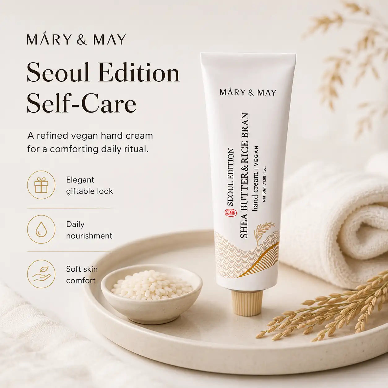 Mary&May Seoul Edition Shea Butter & Rice Bran Hand Cream 50ml