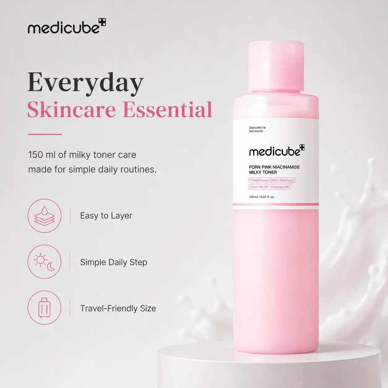 Medicube PDRN Pink Niacinamide Milky Toner 150ml