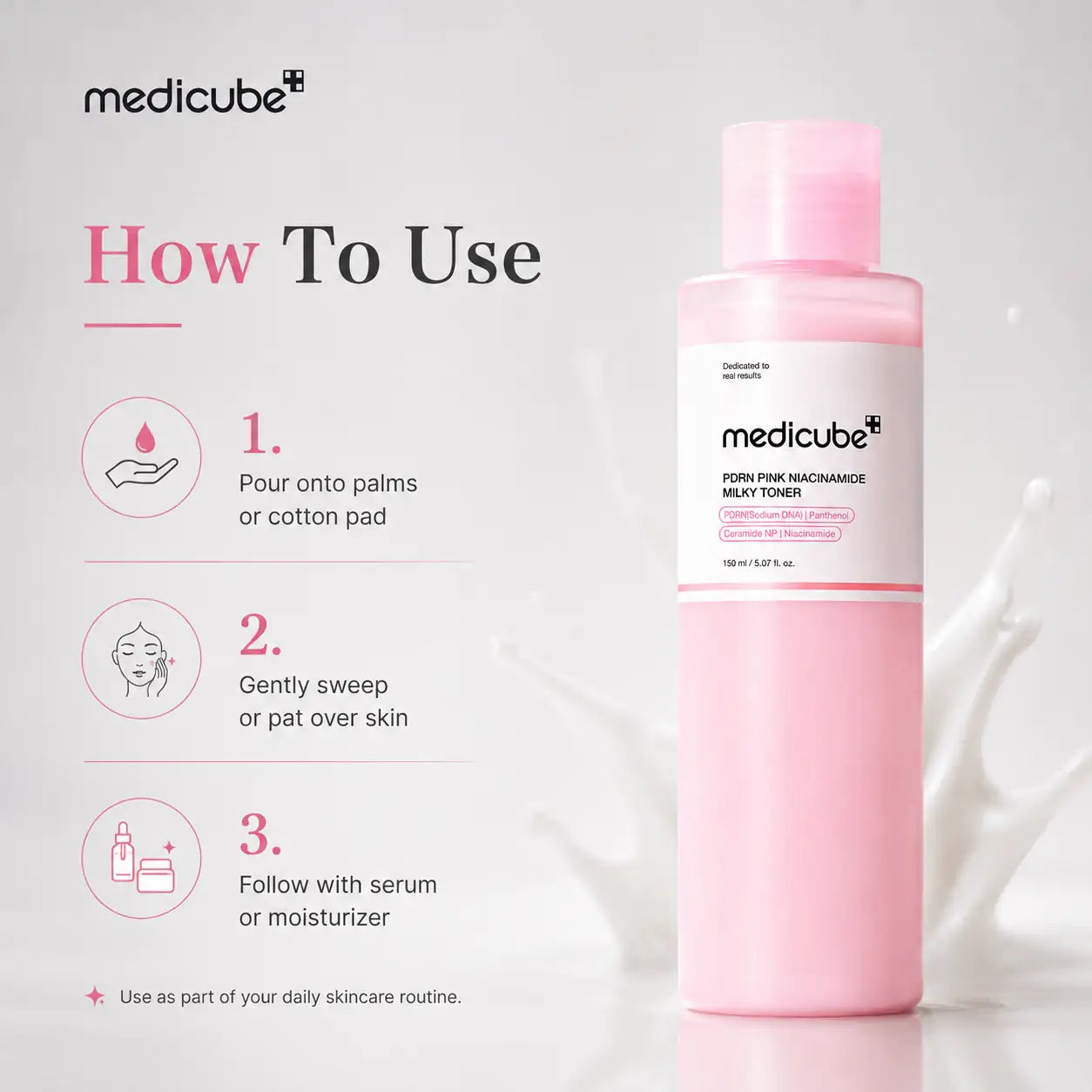 Medicube PDRN Pink Niacinamide Milky Toner 150ml