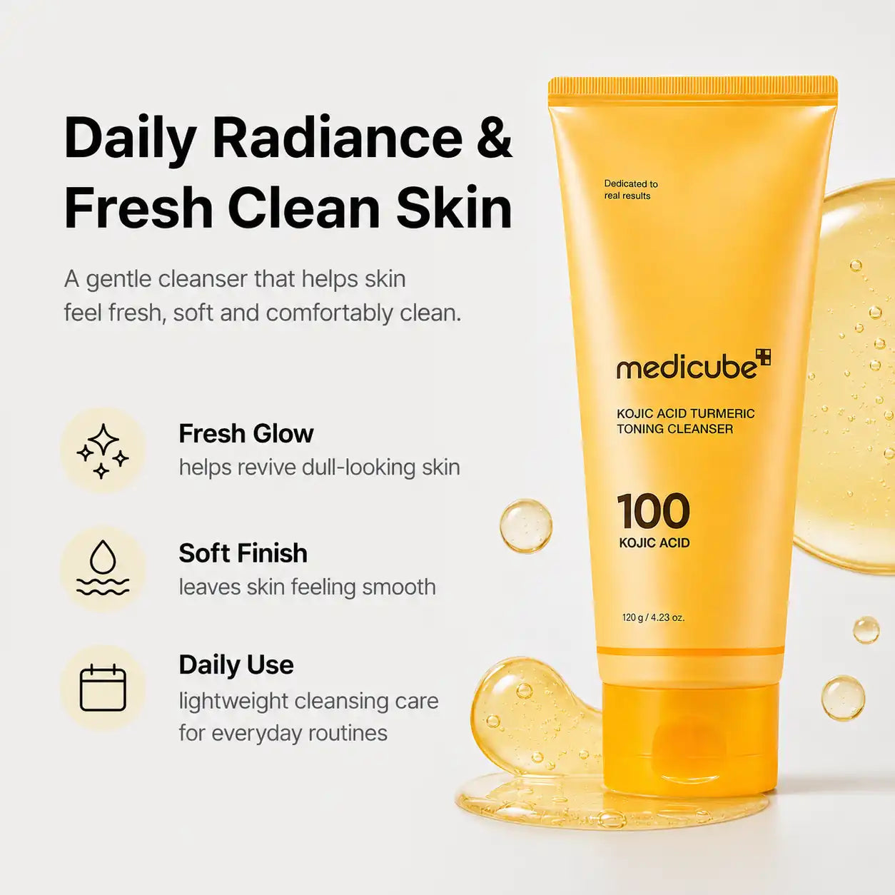 Medicube Kojic Acid Turmeric Toning Cleanser 120g