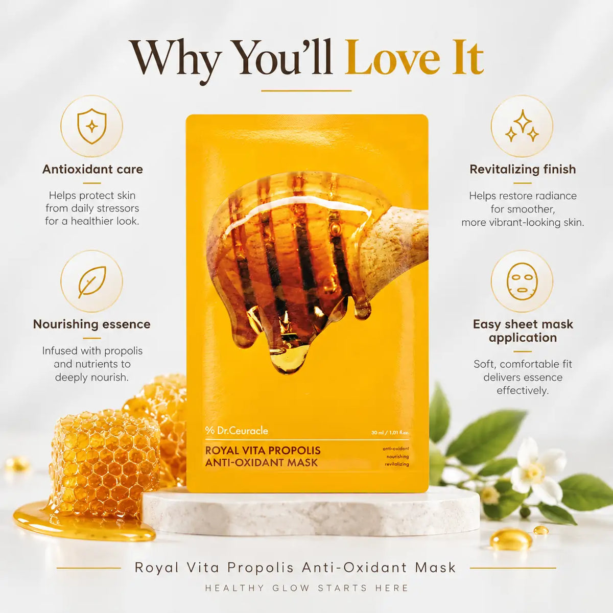 Dr. Ceuracle Royal Vita Propolis Anti Oxidant Mask 10ea