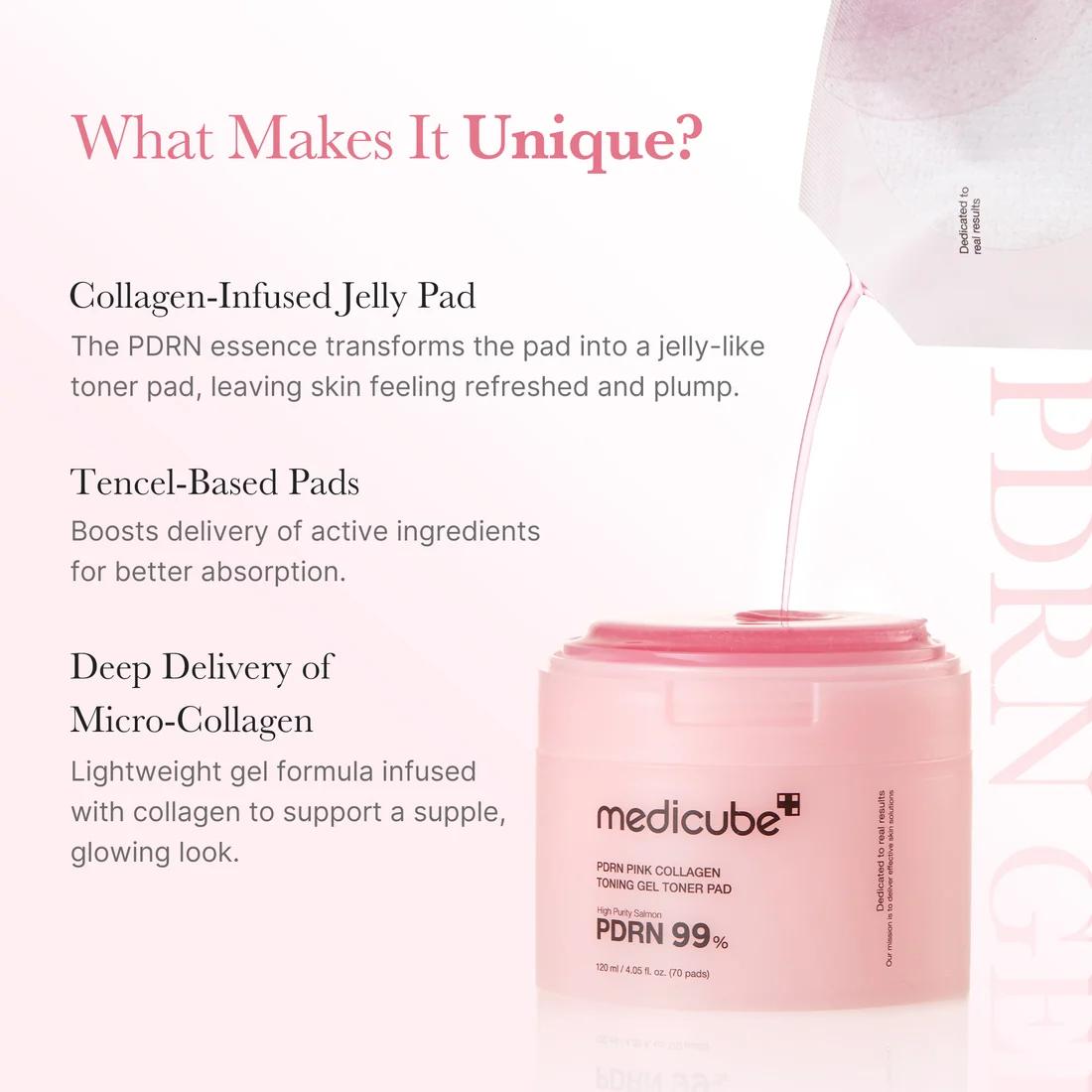 Medicube PDRN Pink Collagen Toning Gel Pad 70pcs