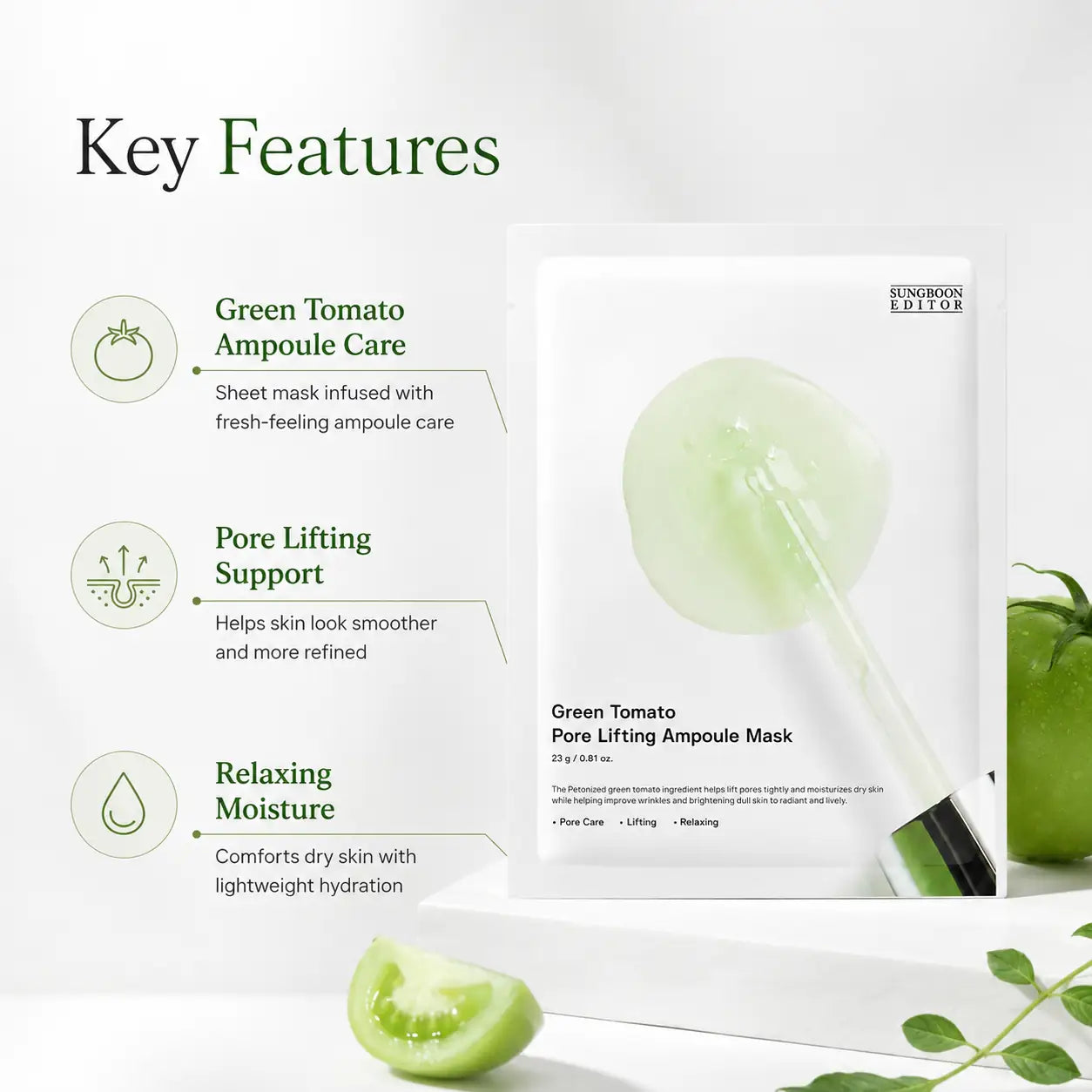 SUNGBOON EDITOR Green Tomato Pore Lifting Ampoule sachet (view 7)