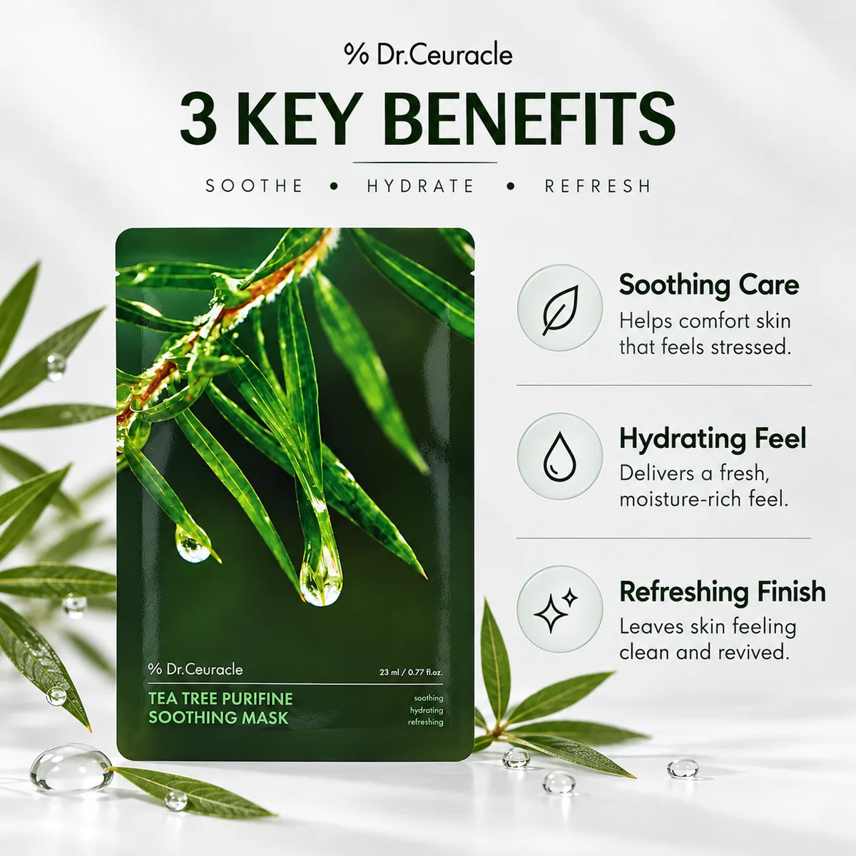 Dr. Ceuracle Tea Tree Purifine Soothing Mask 10ea