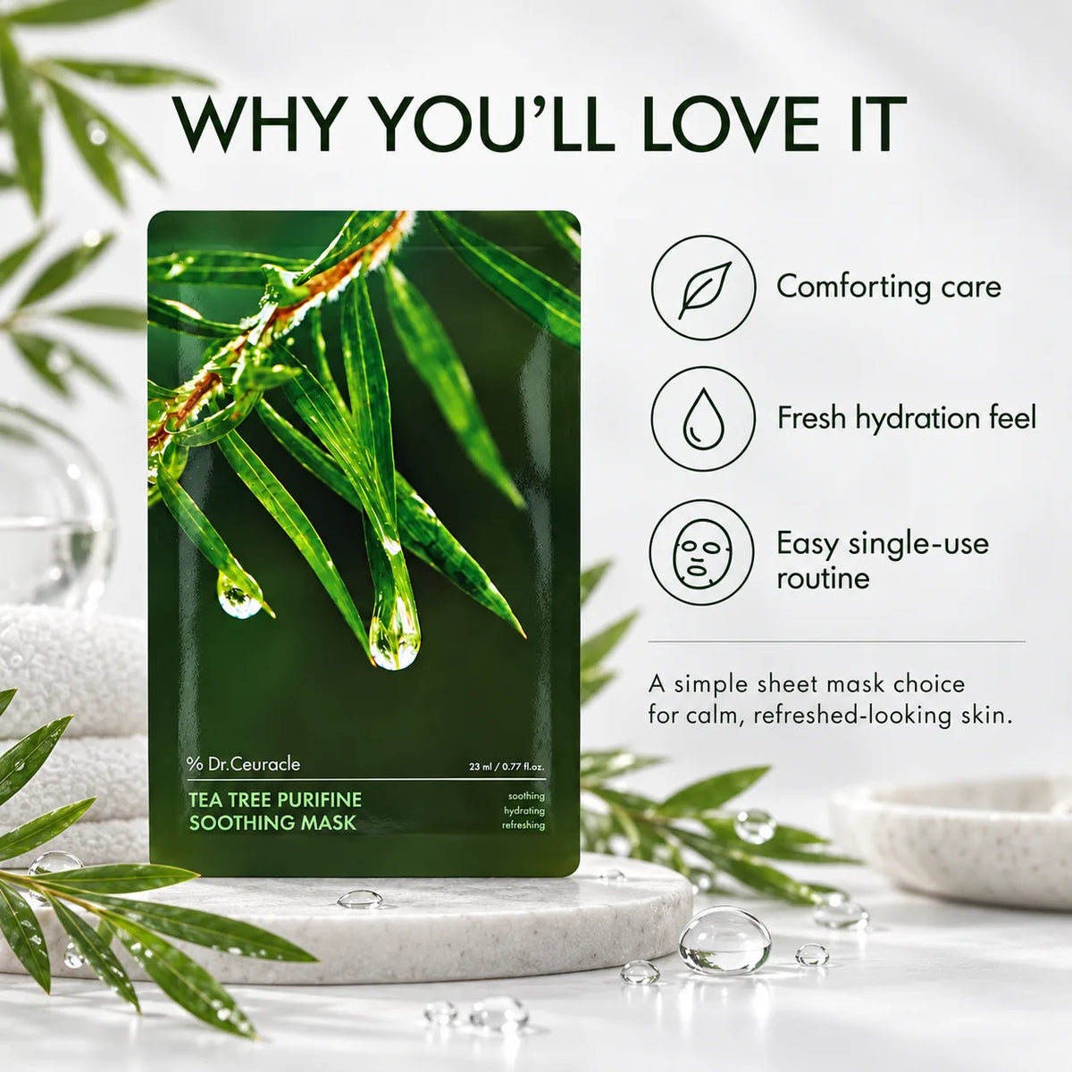 Dr. Ceuracle Tea Tree Purifine Soothing Mask 10ea