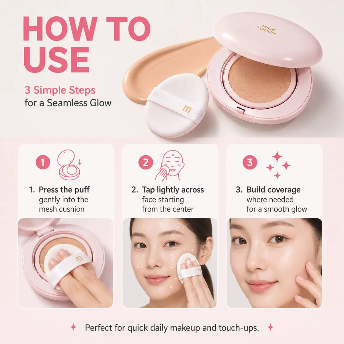 Milk Touch All Day Skin Fit Milky Glow Cushion 15G