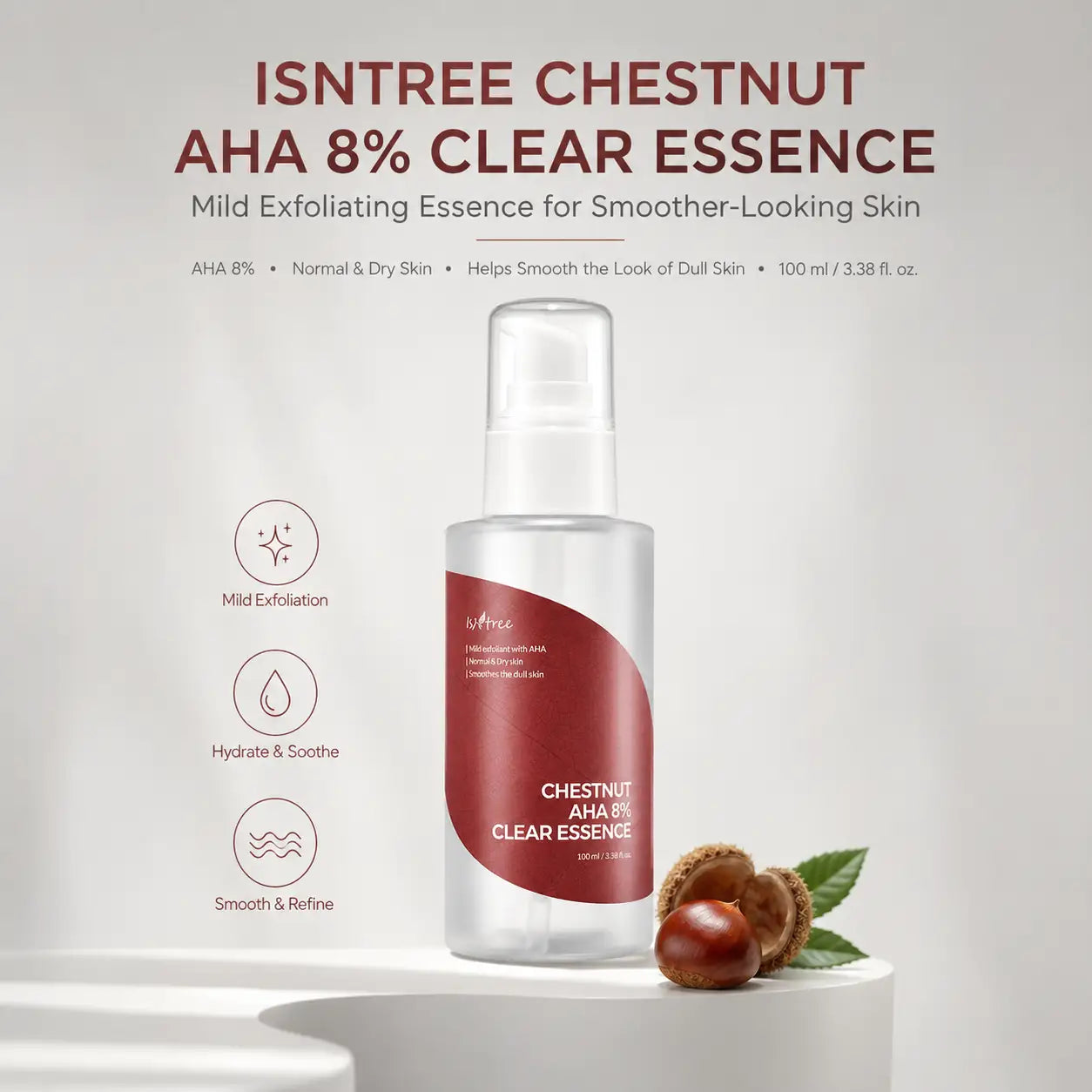 Isntree Chestnut AHA 8% Clear Essence 100ml