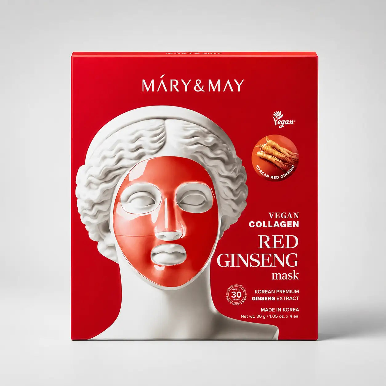 Mary&May Vegan Collagen Red Ginseng Mask ( x4) 30g 30g x4