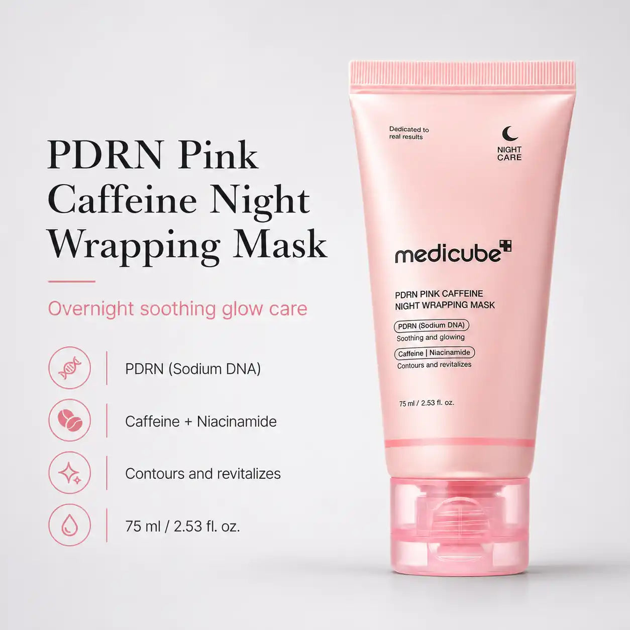 Medicube PDRN Pink Caffeine Overnight Wrapping Mask 75ml