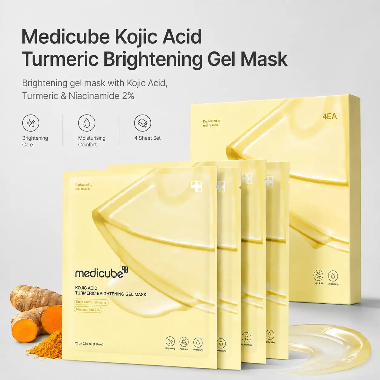 Medicube Kojic Acid Turmeric Brightening Gel Mask 4ea