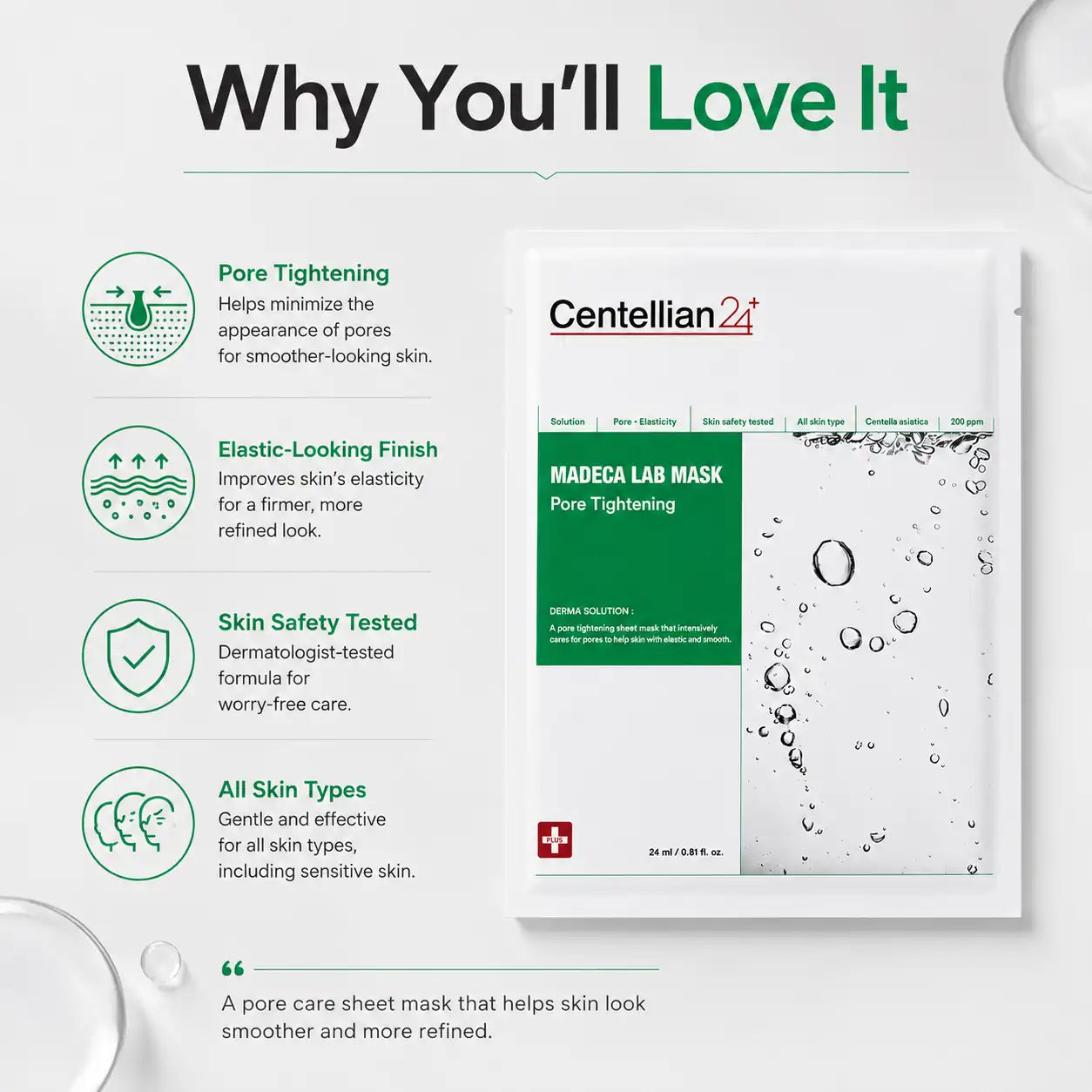 Centellian24 Madeca Lab Mask Pore Tightening 25ml 20pcs