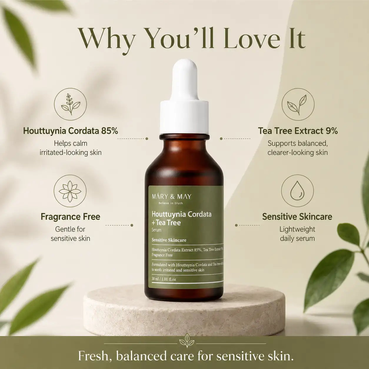 Mary&May Houttuynia Cordata +Tea Tree Serum 30ml
