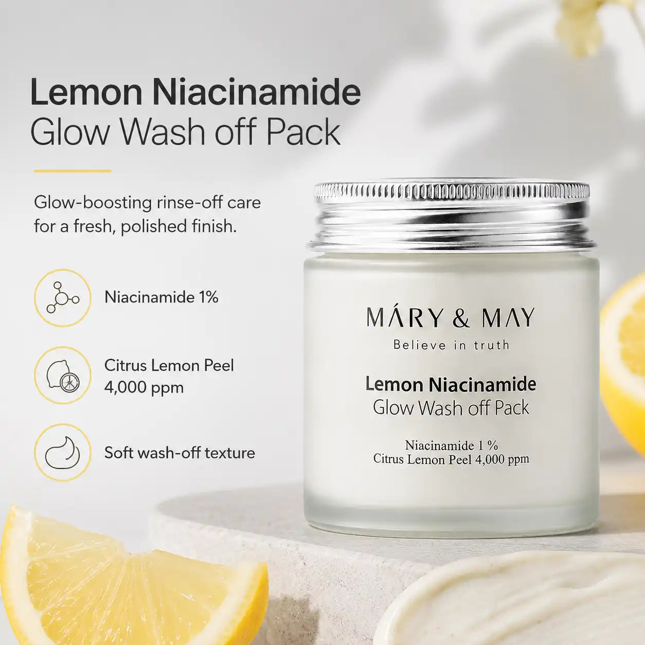 Mary&May Lemon Niacinamide Glow Wash Off Pack 125g