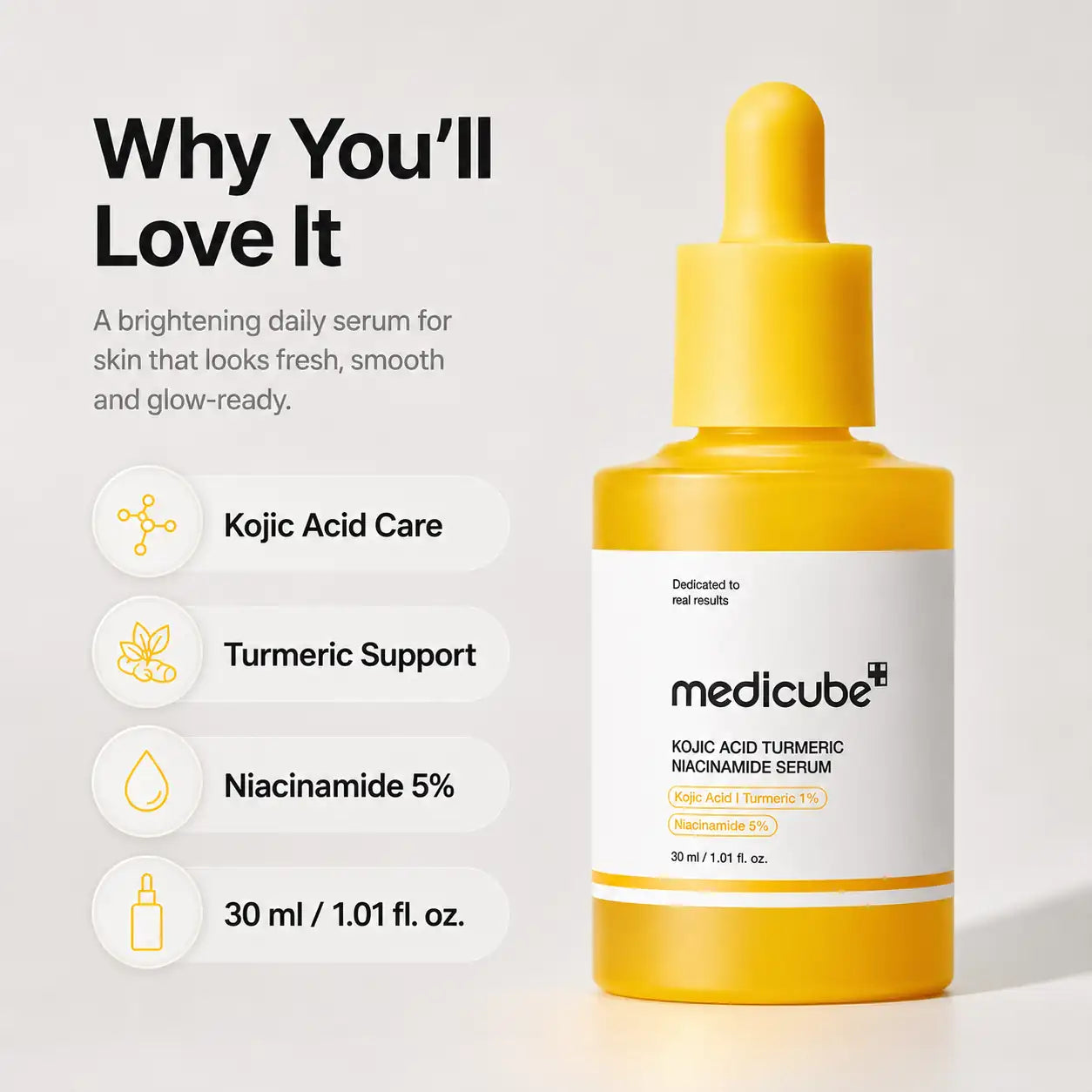 Medicube Kojic Acid Turmeric Niacinamide Serum 30ml