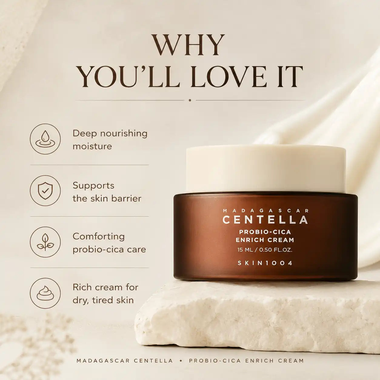 SKIN1004 Madagascar Centella Probio-Cica Enrich Cream 15ml
