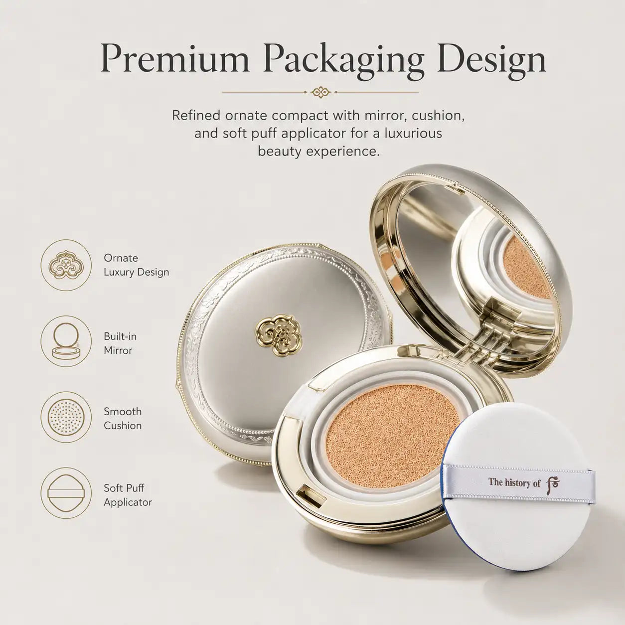 The History of Whoo Gongjinhyang Radiant White Moisture Cushion Foundation 2EA