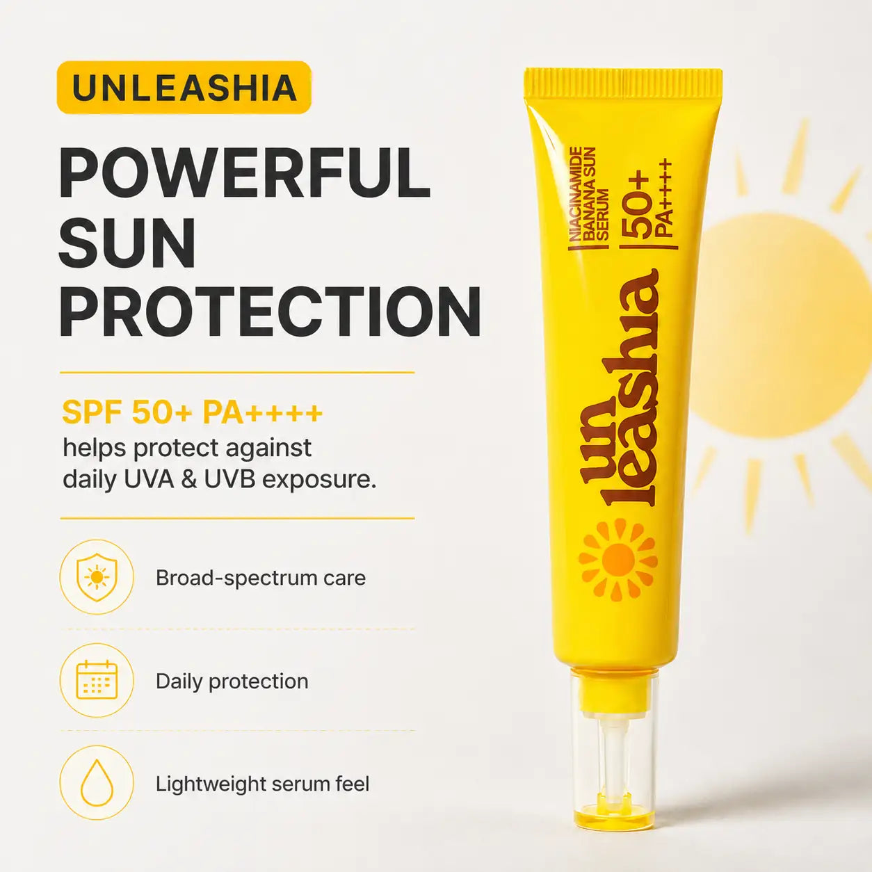 Unleashia Niacinamide Banana Sun Serum 40ml