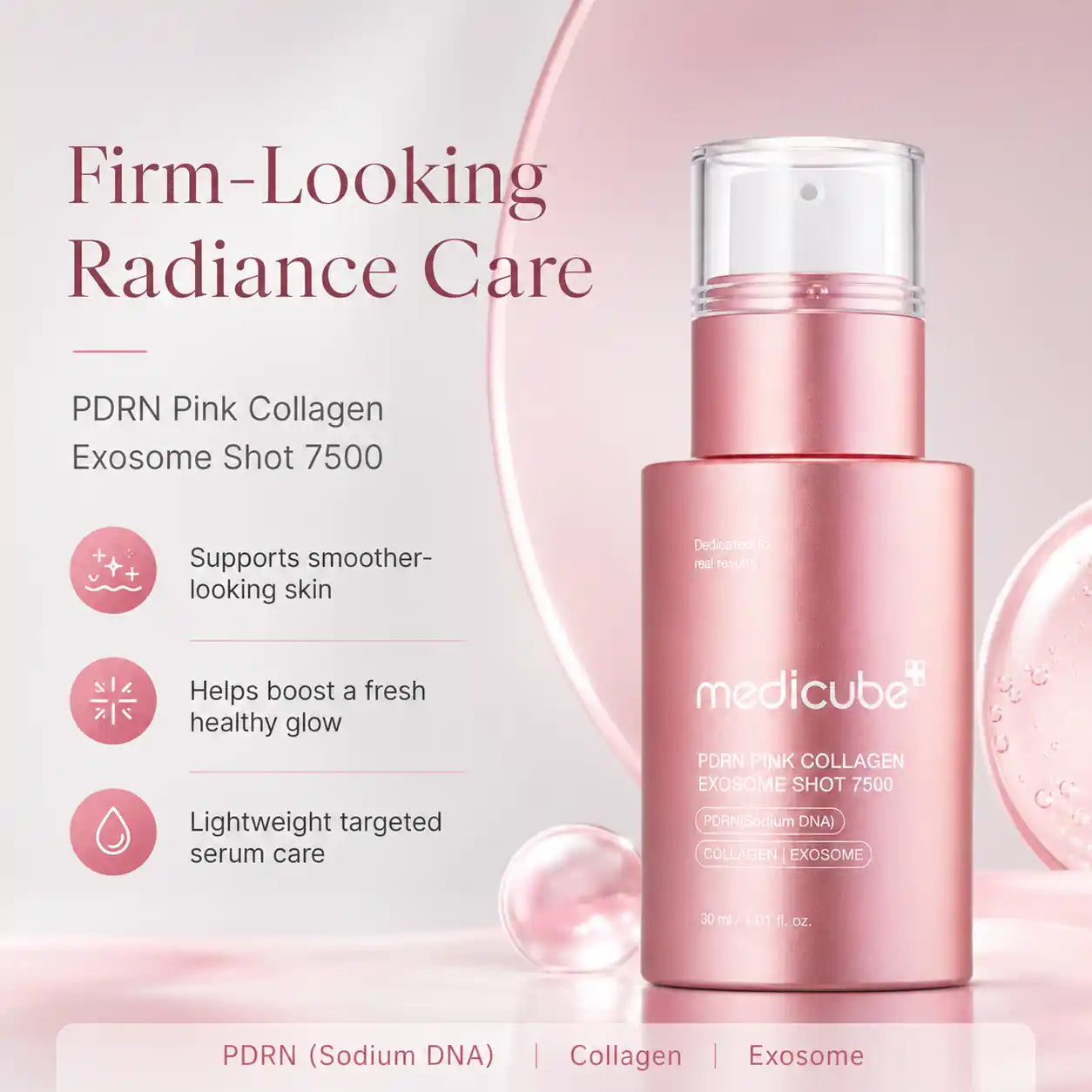 Medicube PDRN Pink Collagen Exosome Shot Ampoule 7500 30ml