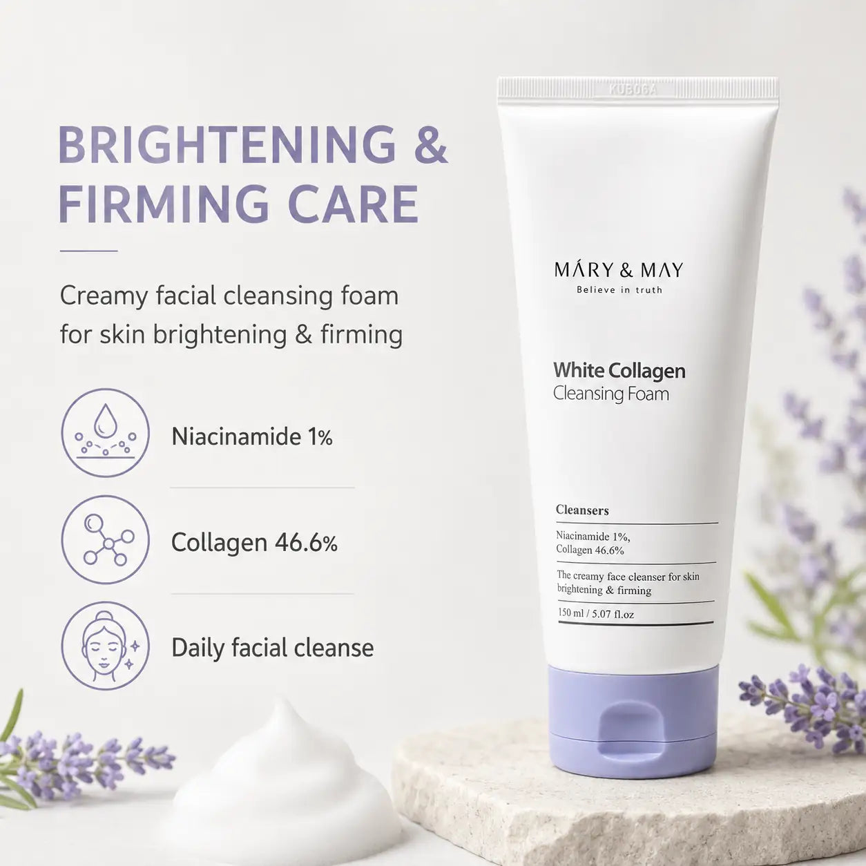 Mary&May White Collagen Cleansing Foam 150ml