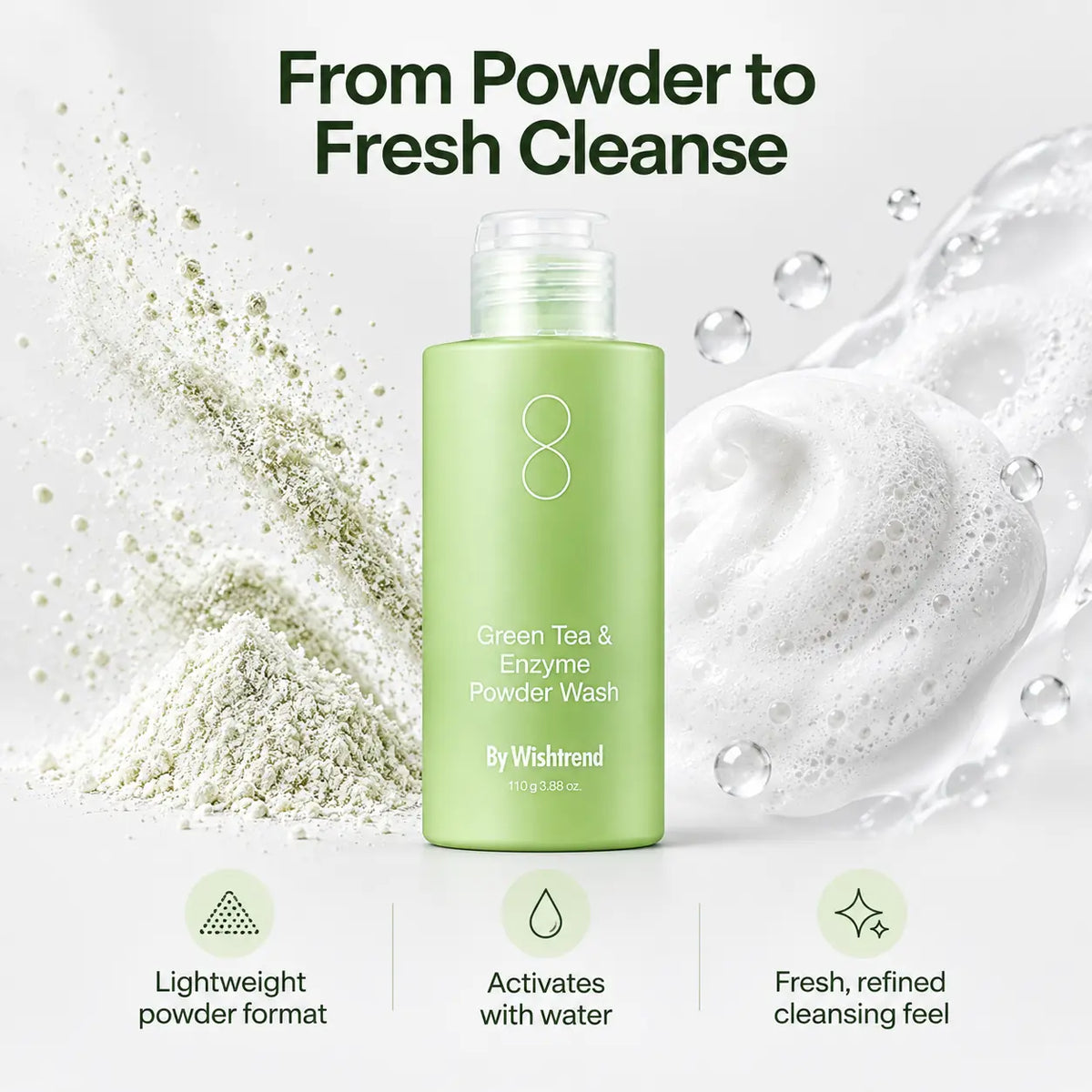 By Wishtrend Green Tea & Enzyme Powder Wash Base 110g