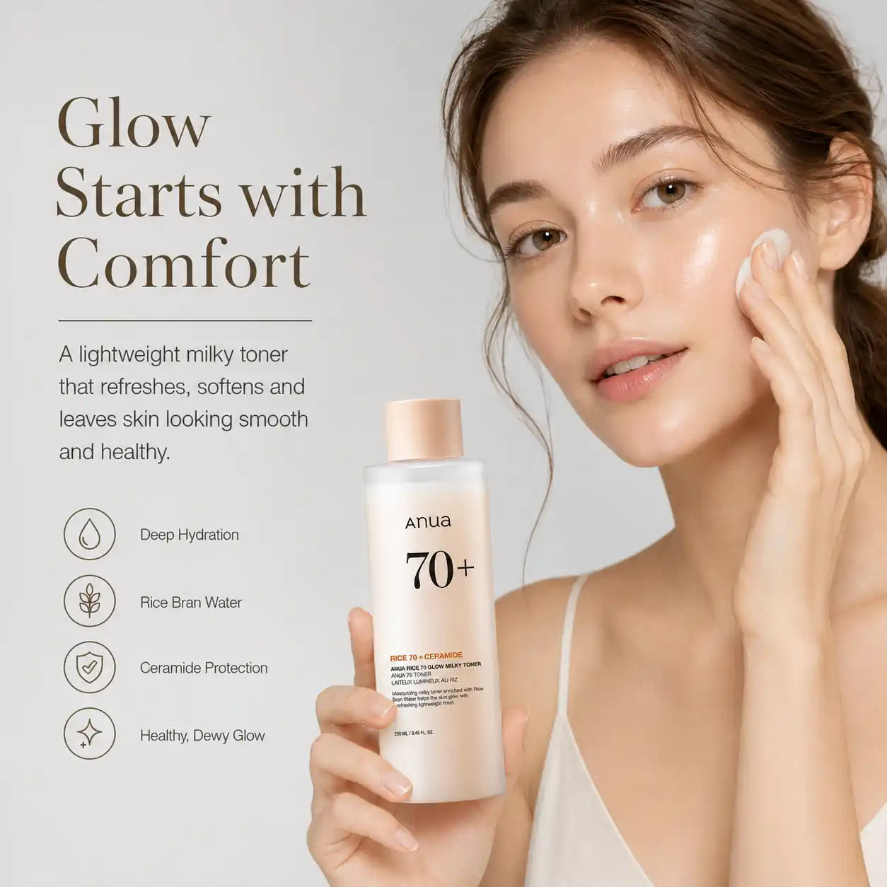 ANUA Rice 70% Glow Milky Toner 250ml
